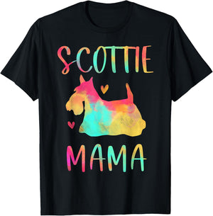 Scottie Mama Colorful Scottish Terrier Gifts Dog Mom T-Shirt - T-Shirt | Black