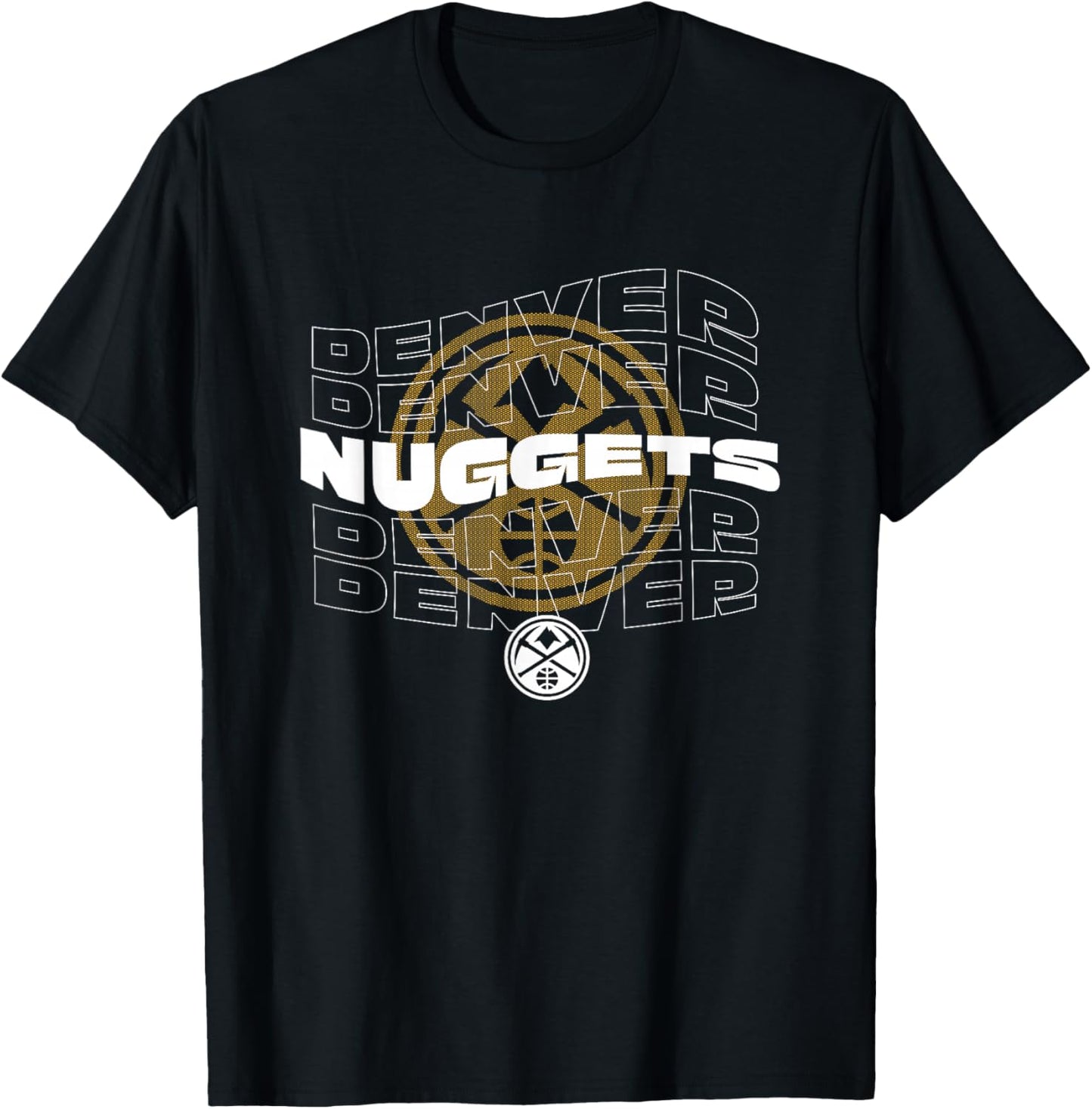 NBA Denver Nuggets Wave Outline Team Logo T-Shirt - T-Shirt | Black