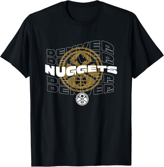 NBA Denver Nuggets Wave Outline Team Logo T-Shirt - T-Shirt | Black