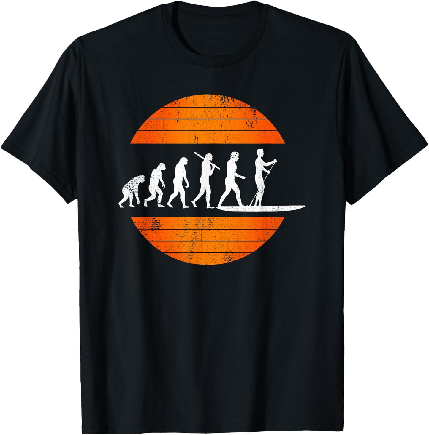 SUP Shirts Paddleboard Stand Up Paddling Vintage Retro T-Shirt - T-Shirt | Black