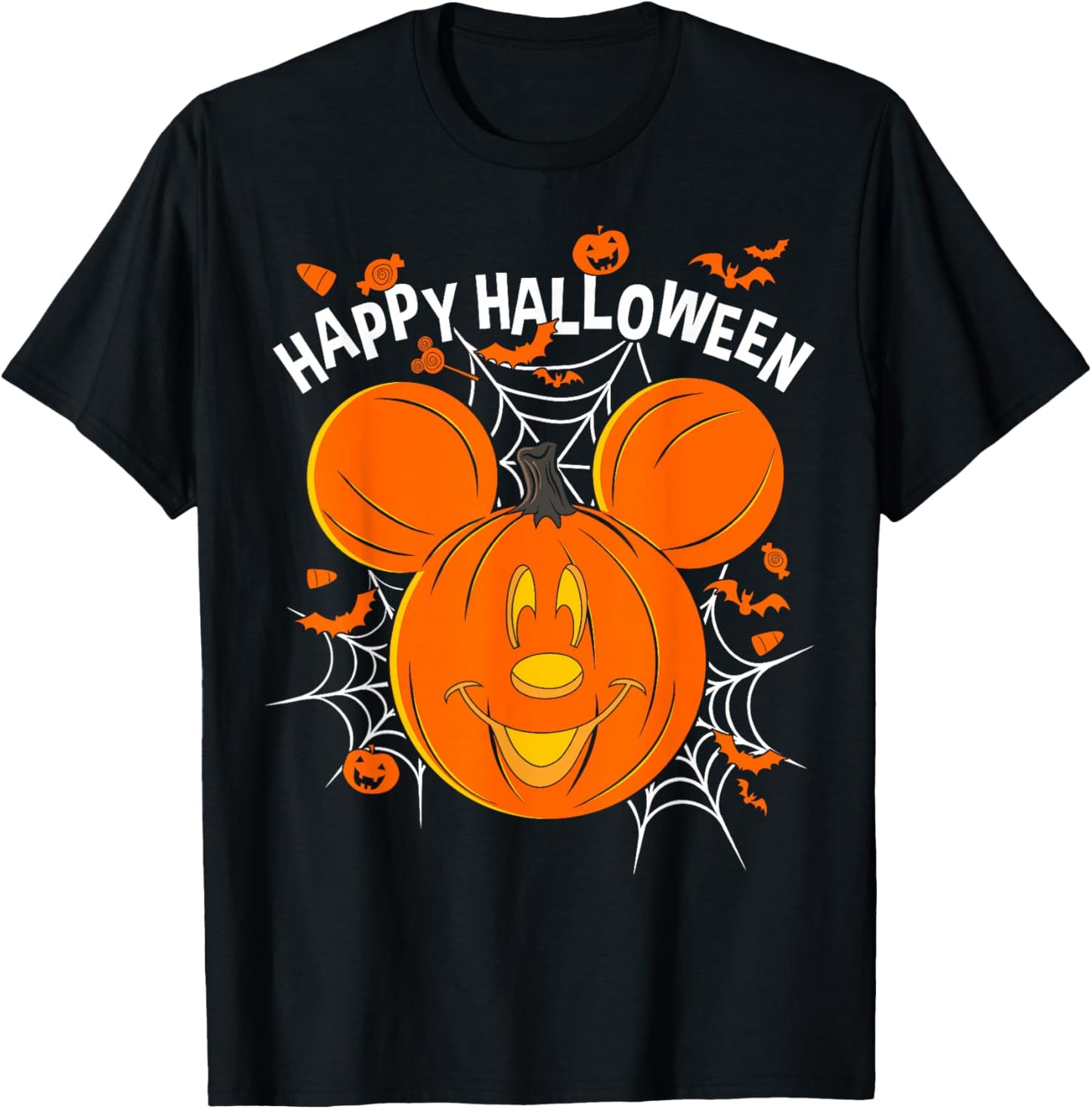 Disney Mickey & Friends Mickey Pumpkin Happy Halloween Small T-Shirt - T-Shirt | Black