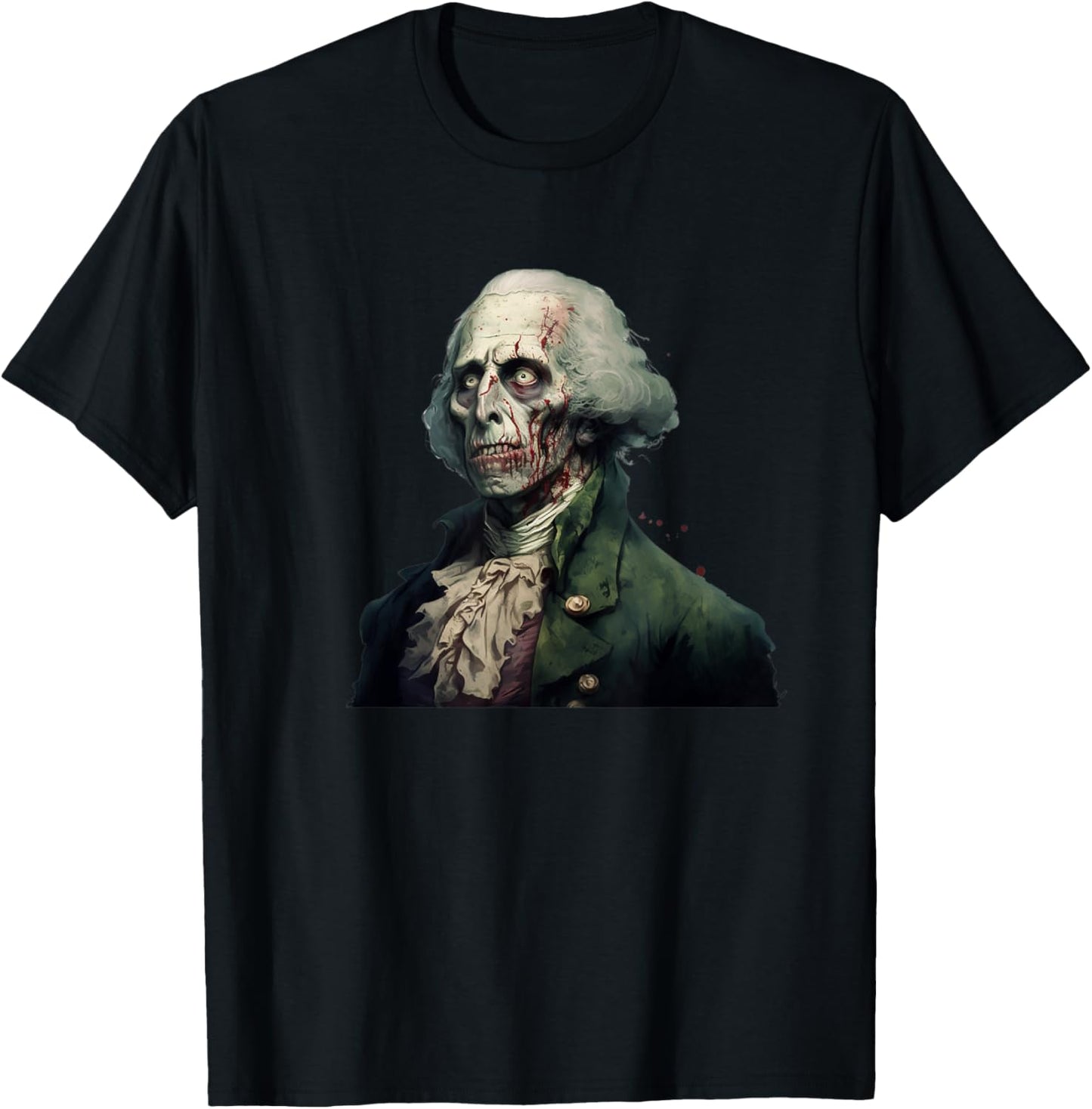 Zombie George Washington Historical Horror T-Shirt - T-Shirt | Black