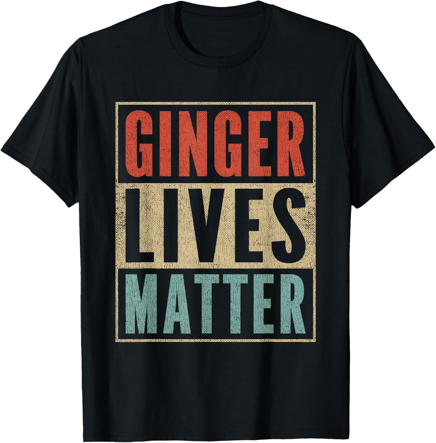 Funny Ginger Lives Matter Retro Colors Redhead T-Shirt - T-Shirt | Black