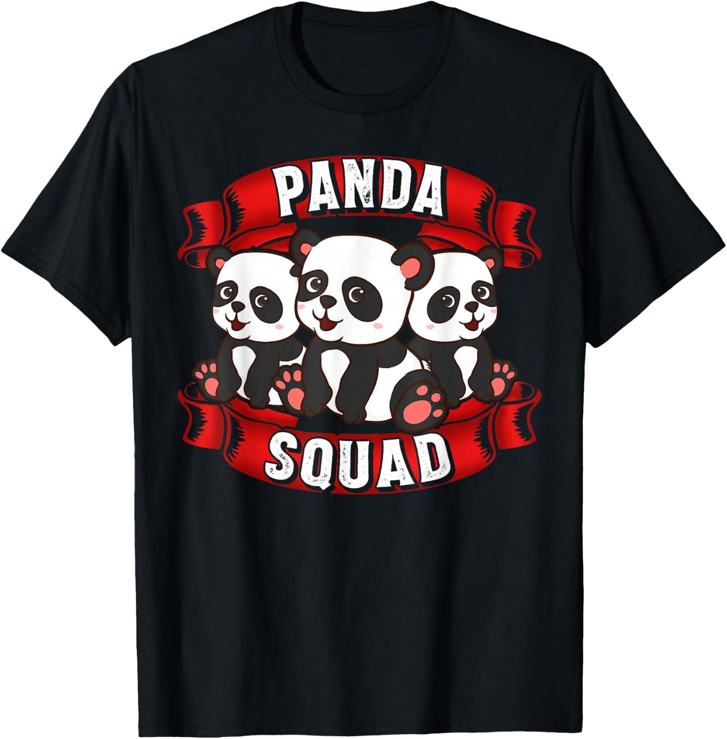 Panda Squad Funny Panda Cute Panda Bear Gifts T-Shirt - T-Shirt | Black