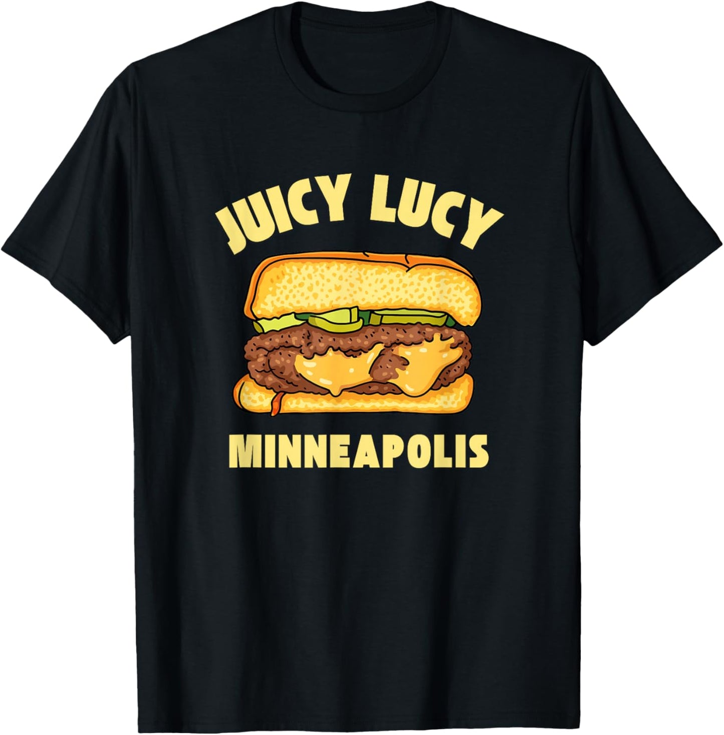 Juicy Lucy Cheeseburger Minneapolis Dive Bar Cheese Burger T-Shirt - T-Shirt | Black