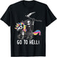 Gehe zum Hölle Unicorn Sugar Skull Grim Reaper Halloween T-Shirt - T-Shirt | Black