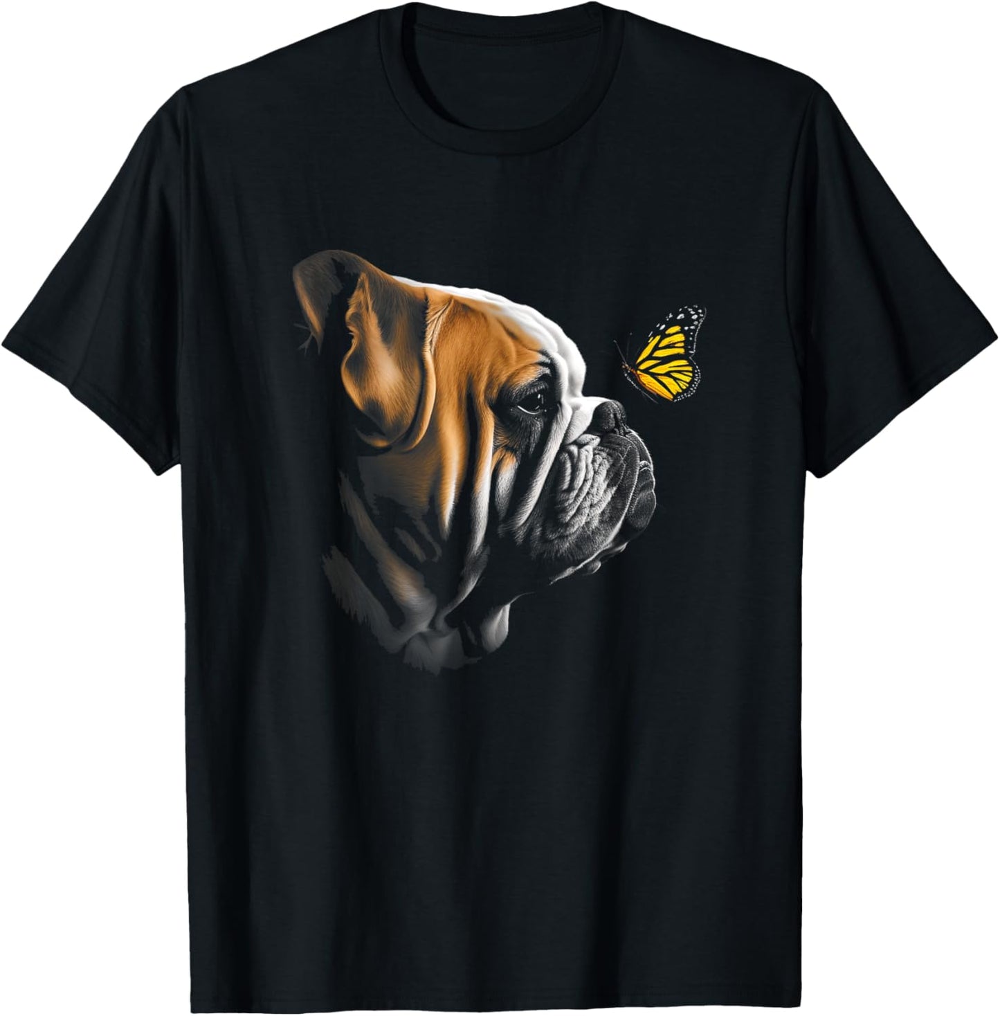 English Bulldog Butterfly Bulldogs Dog Lovers T-Shirt - T-Shirt | Black