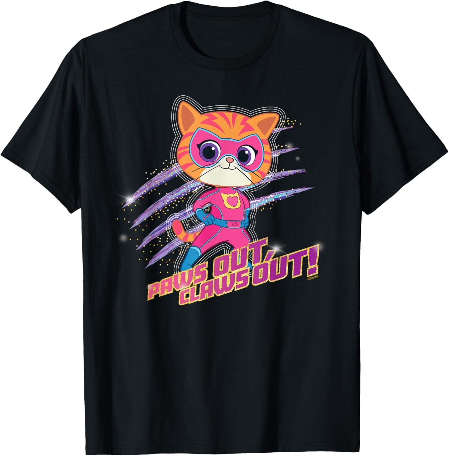 Disney Junior SuperKitties Ginny Paws Out, Claws Out! Small T-Shirt - T-Shirt | Black