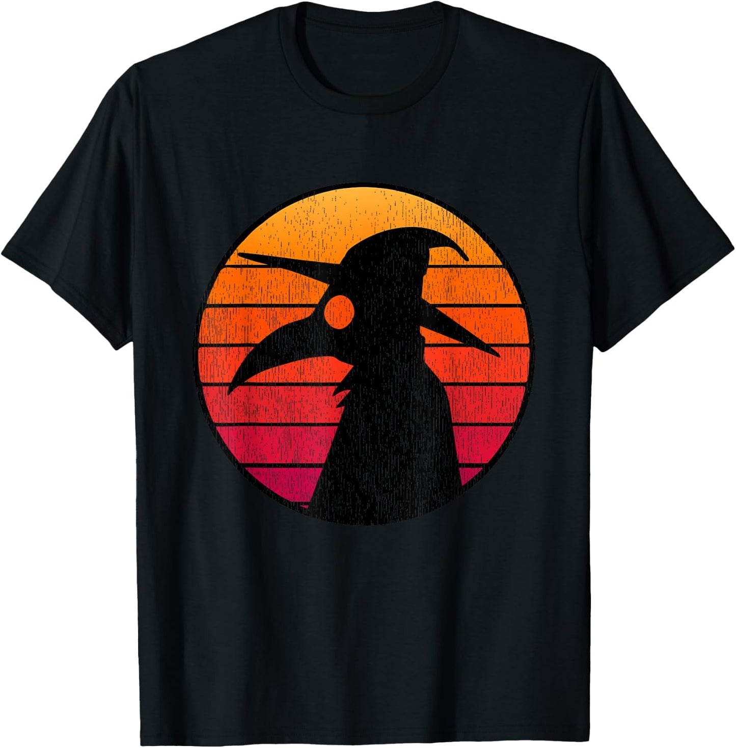 Vintage Plague Doctor Mask Retro Sun Plague Doctor T-Shirt - T-Shirt | Black