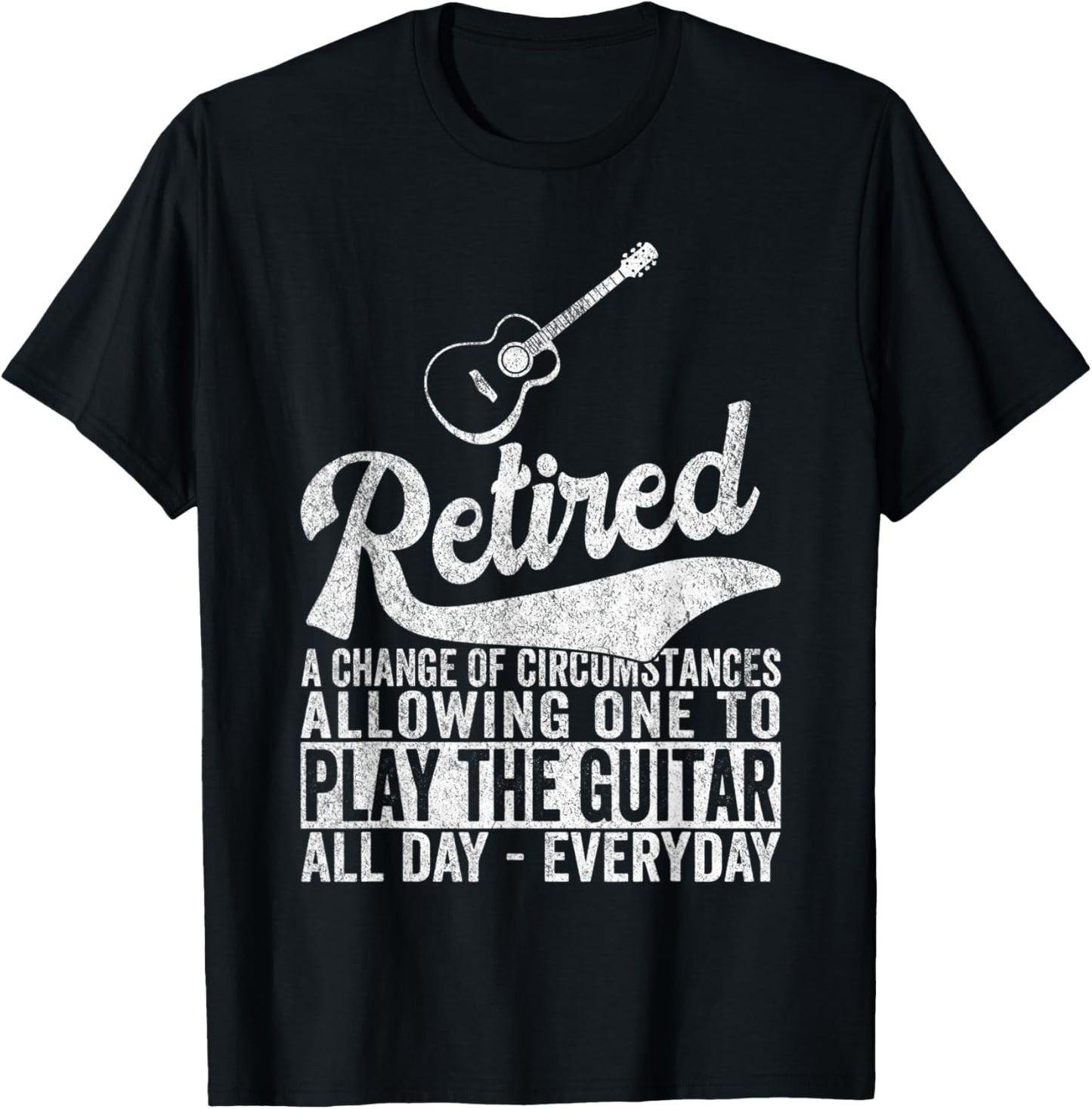 Funny Retired Definition Guitar Player Retirement Retro T-Shirt - T-Shirt | Black