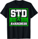 Sexually Transmitted Diseases STD Lime Green Ribbon Syphilis T-Shirt - T-Shirt | Black