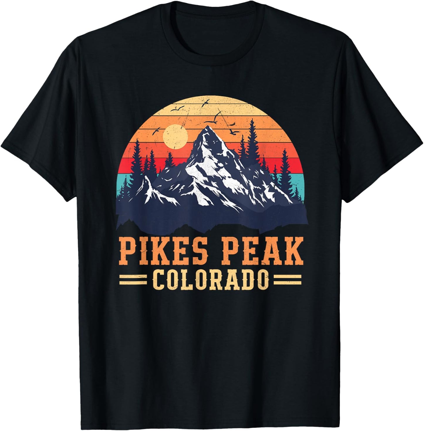 Pikes Peak National Park Hiking Mountain Outdoor T-Shirt - T-Shirt | Black