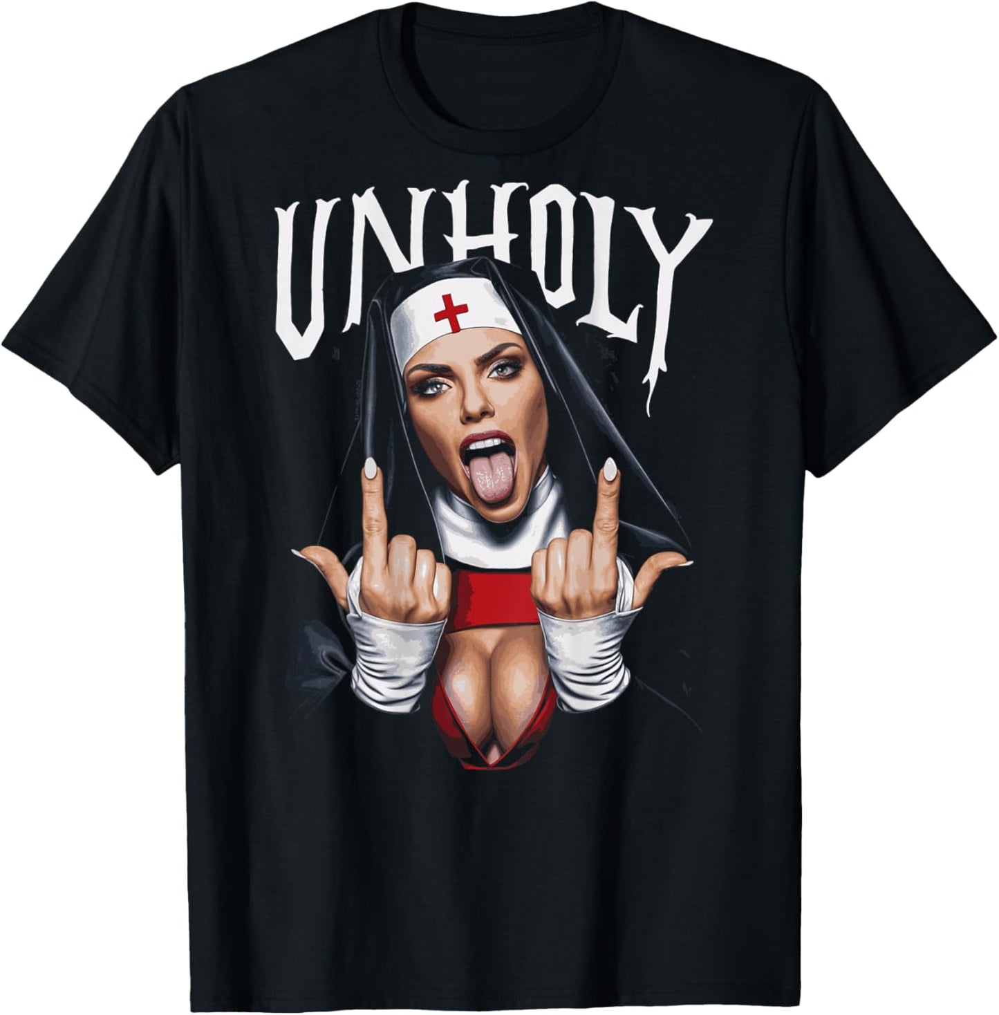 Provocative and Expressive - Rebellious Fashion UNHOLY T-Shirt - T-Shirt | Black