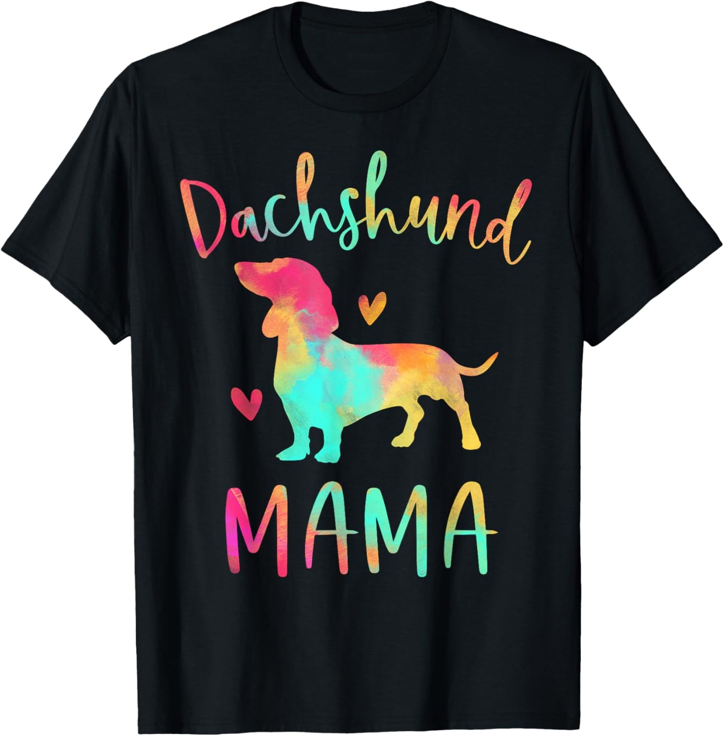 Dachshund Mama Colorful Doxie Gifts Dog Mom T-Shirt - T-Shirt | Black