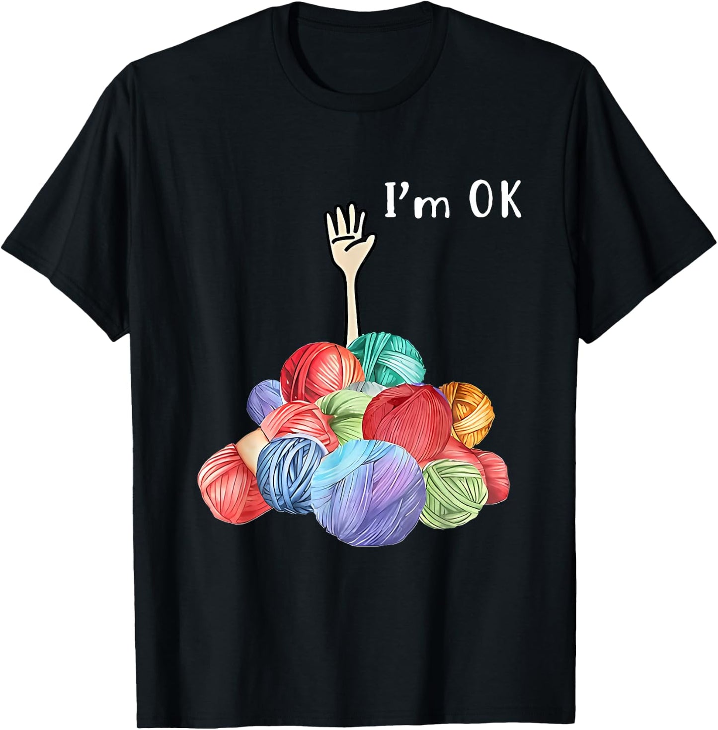 I'm ok Yarn T-Shirt - T-Shirt | Black