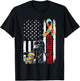 American Flag Autism Papaw Dinosaur Awareness Autistic Women Kids Men T-Shirt - T-Shirt | Black