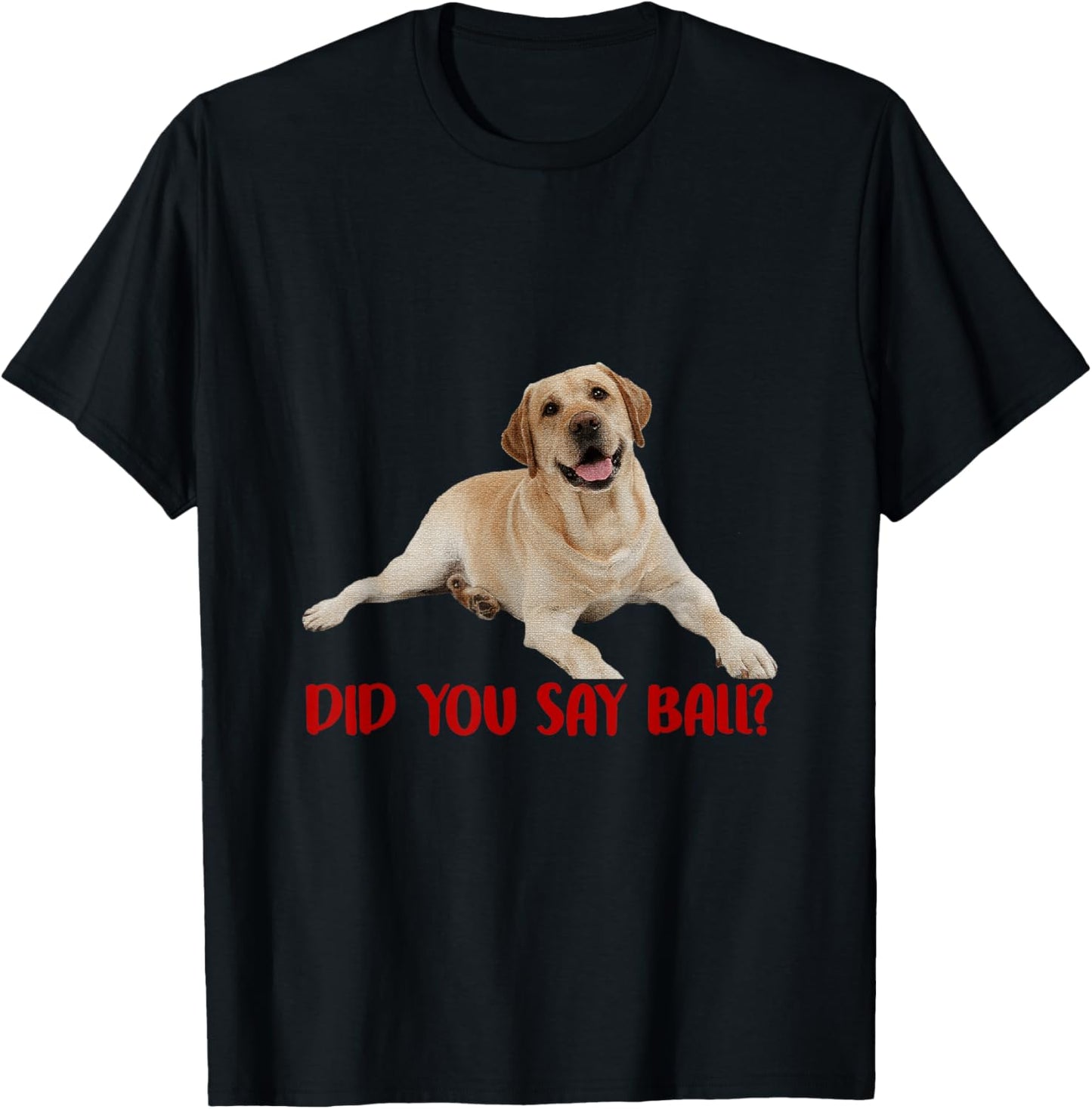 Yellow Lab Did You Say Ball Labrador Lover Dog Pet Owner T-Shirt - T-Shirt | Black