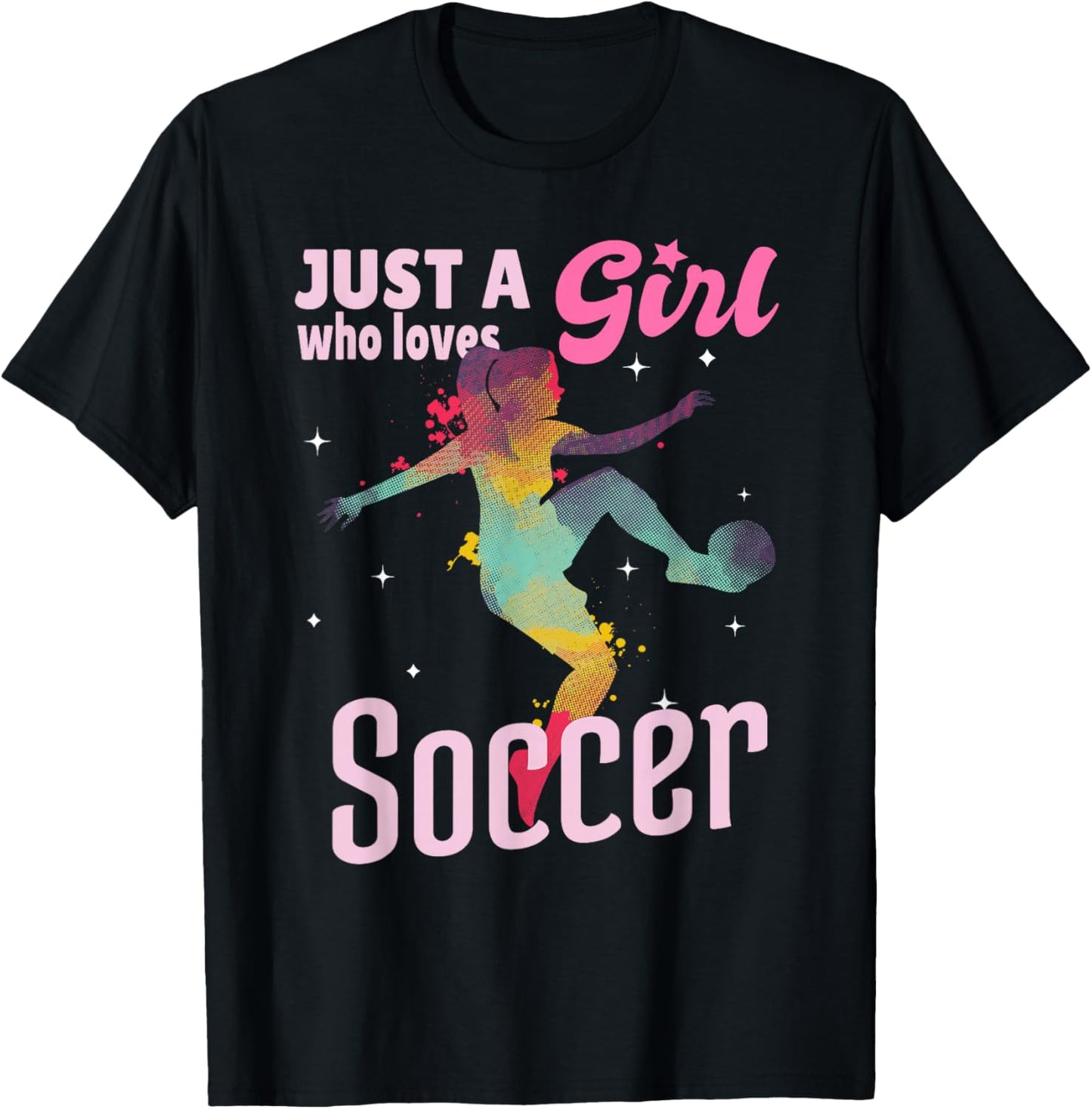 Just A Girl Who Loves Soccer Football Women Girl Gift T-Shirt - T-Shirt | Black