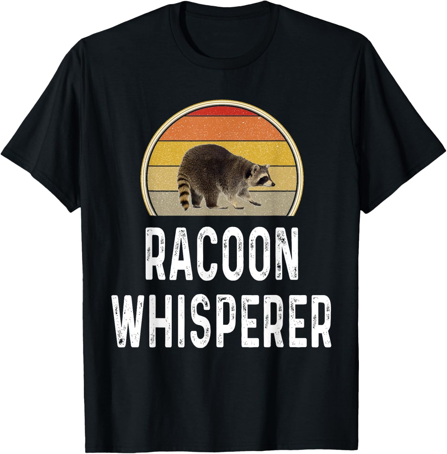 Racoon Hunter Gifts Funny Raccoon Whisperer Hunting Retro T-Shirt - T-Shirt | Black