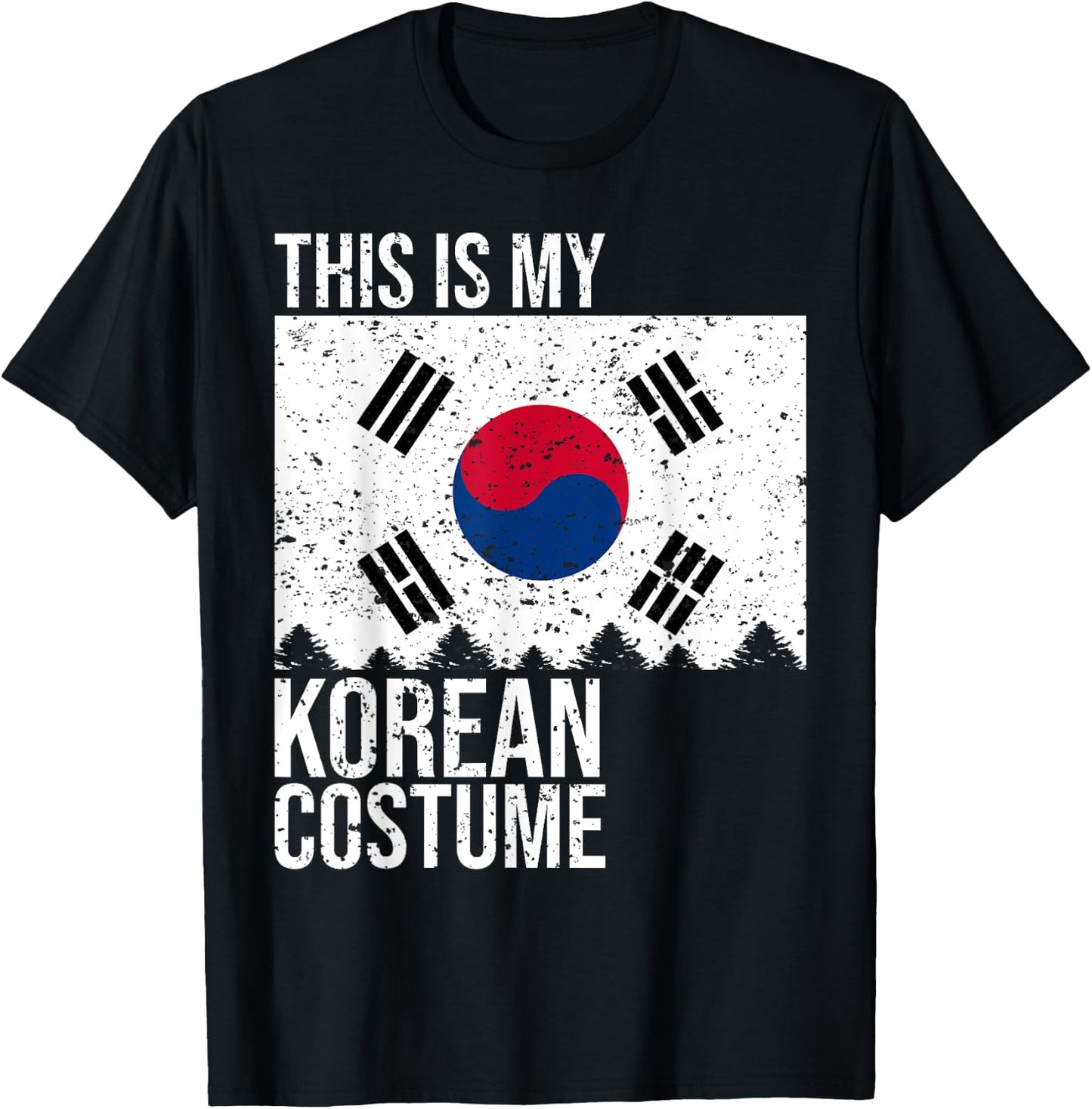 Vintage This Is My South Korean Flag Costume for Halloween T-Shirt - T-Shirt | Black