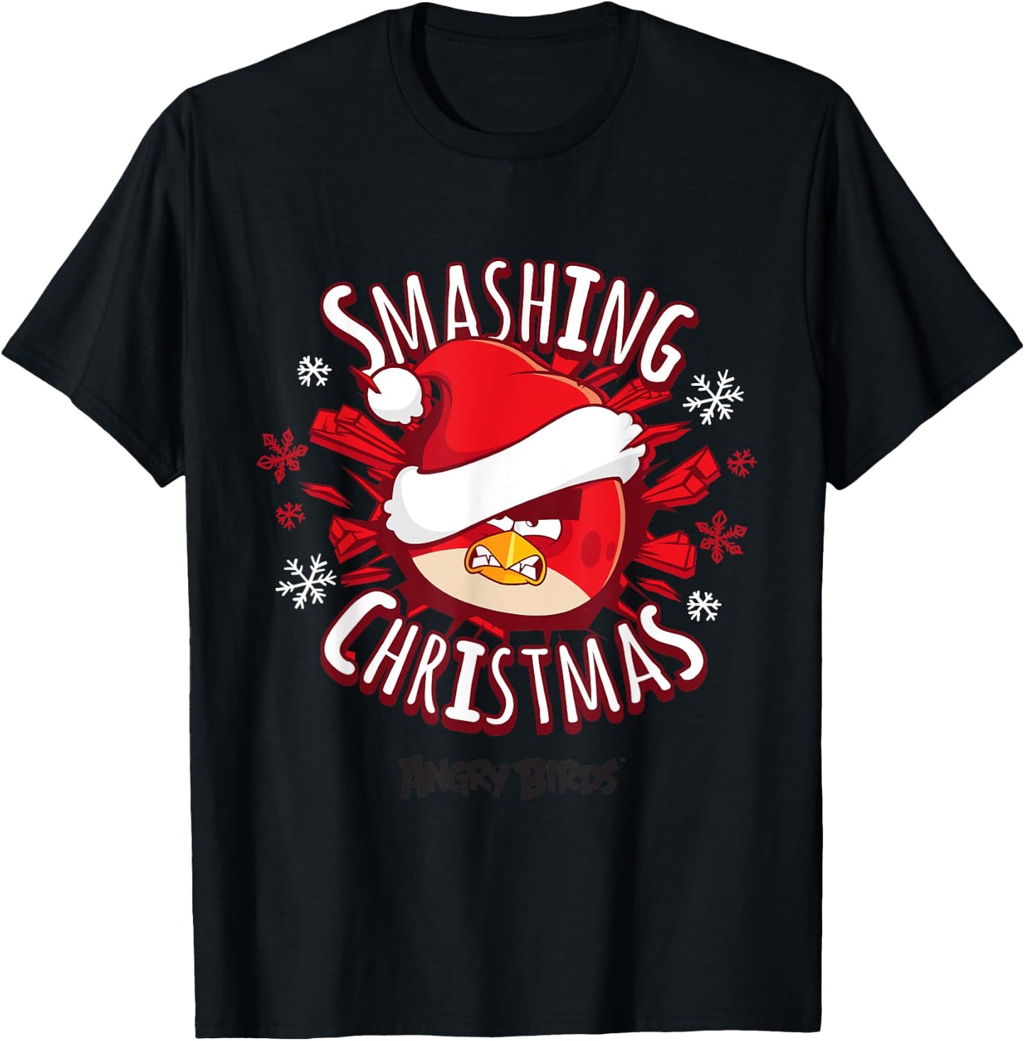 Angry Birds Smashing Christmas Official Merchandise T-Shirt - T-Shirt | Black