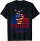 Trump 2024 Red White Blue Patriotic American Flag Eagle T-Shirt - T-Shirt | Black