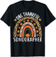 Thankful Sonographer Thanksgiving Rainbow Sonogram Nurse T-Shirt - T-Shirt | Black
