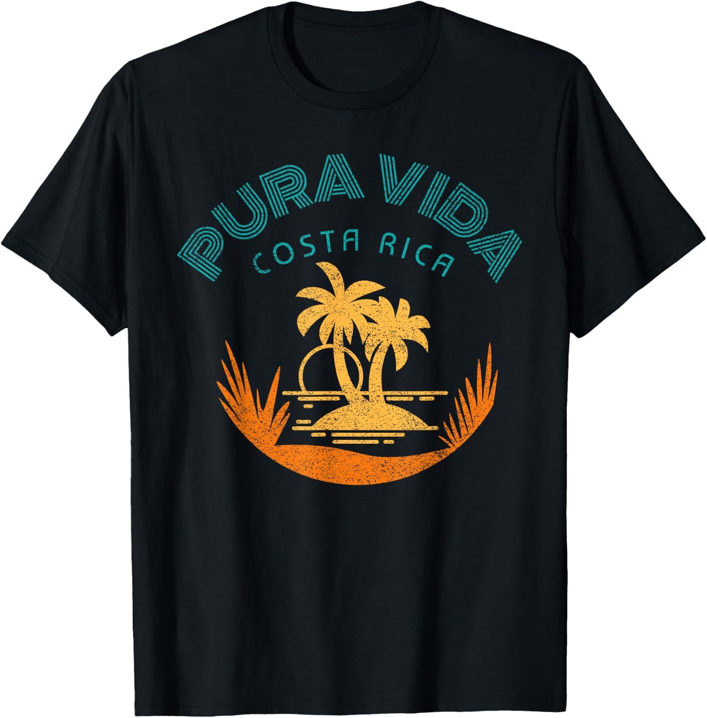 Beach Vibes Pura Vida Costa Rica T-Shirt - T-Shirt | Black