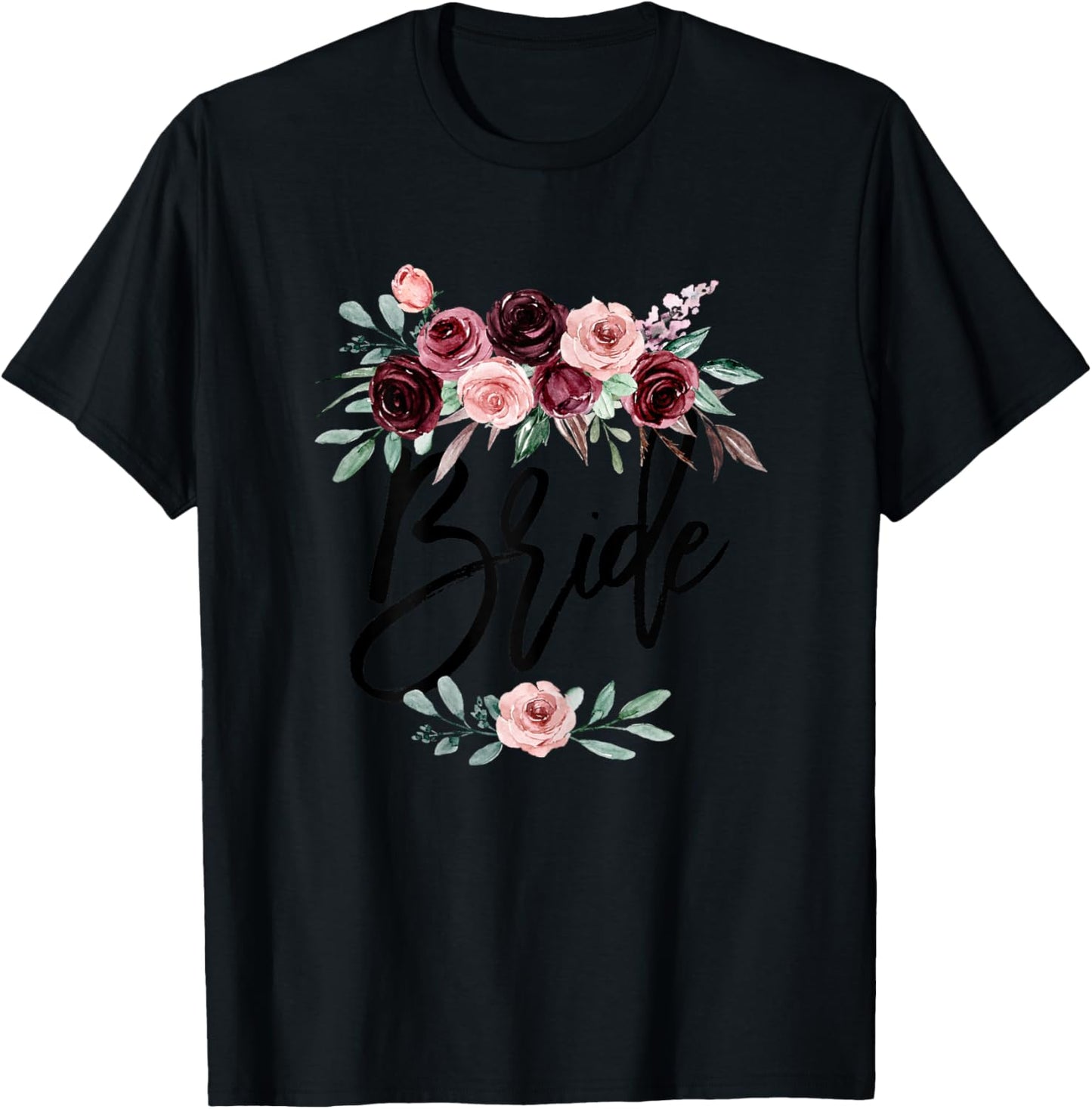 Bride to be Floral Bridal Shower Future Mrs Wedding for Hers T-Shirt - T-Shirt | Black