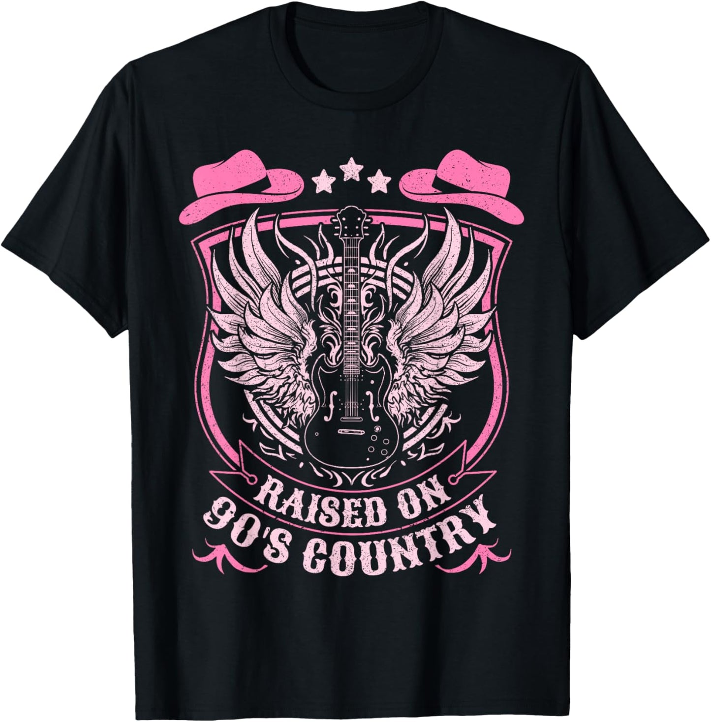Nashville Raised On 90's Country Music Concert Outfit T-Shirt - T-Shirt | Black