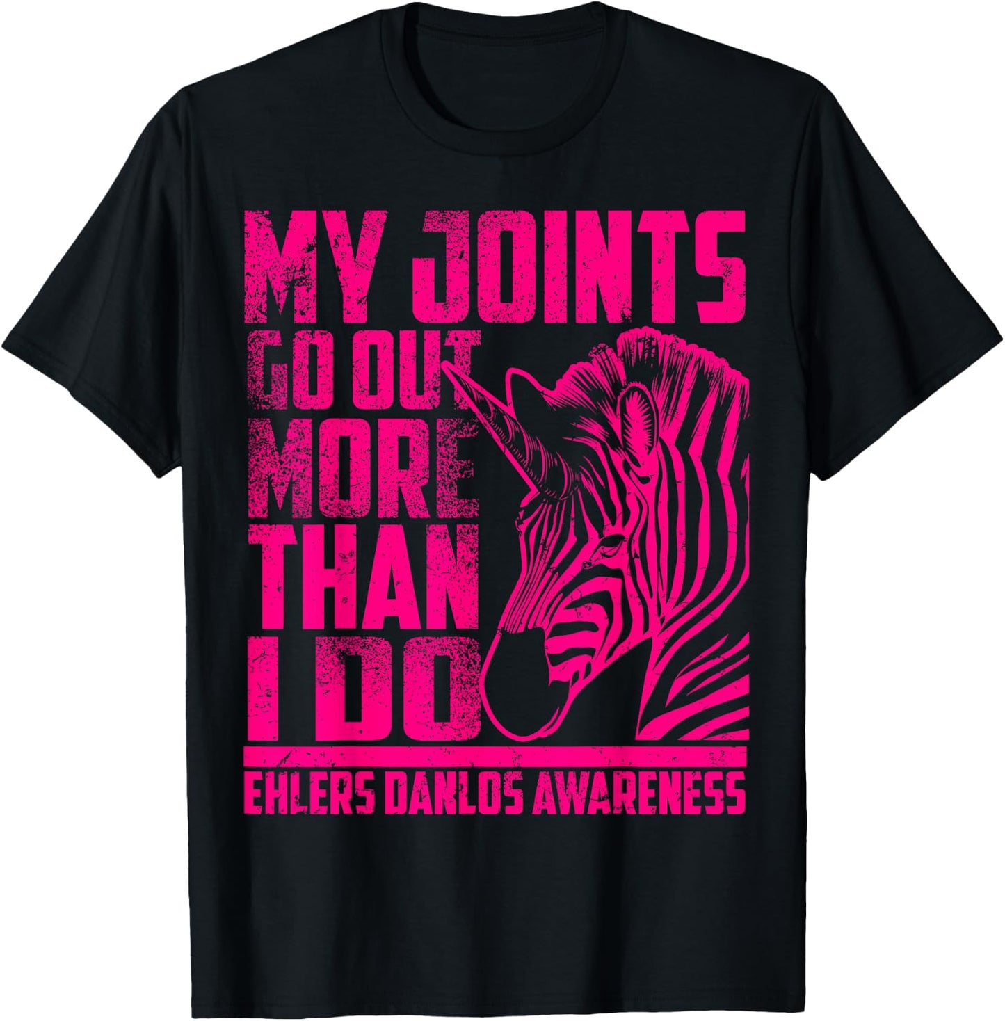 Funny Ehlers Danlos Syndrome Fighter EDS Awareness Gift T-Shirt - T-Shirt | Black