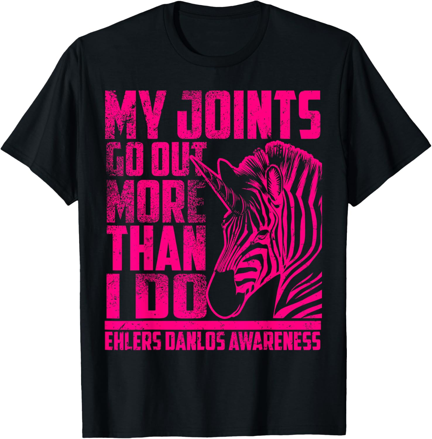 Funny Ehlers Danlos Syndrome Fighter EDS Awareness Gift T-Shirt - T-Shirt | Black