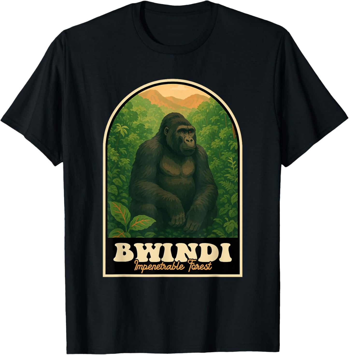 Bwindi Gorille forestier impénétrable Ouganda T-Shirt - T-Shirt | Black