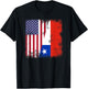 Half Chilean Flag | Vintage Chile USA Gift T-Shirt - T-Shirt | Black