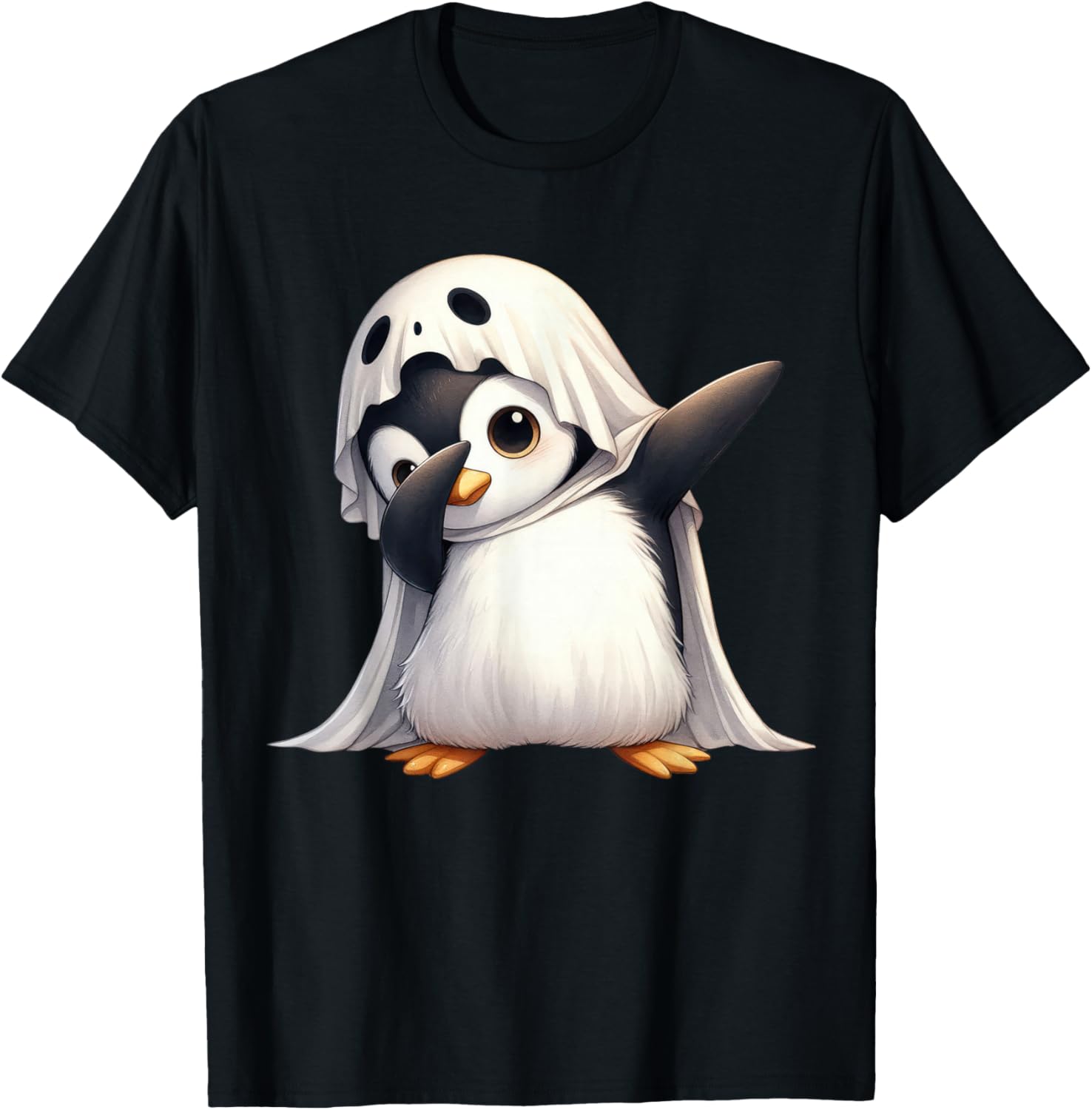 Funny Ghost Penguin Halloween Animals Penguin Lover Spooky T-Shirt - T-Shirt | Black