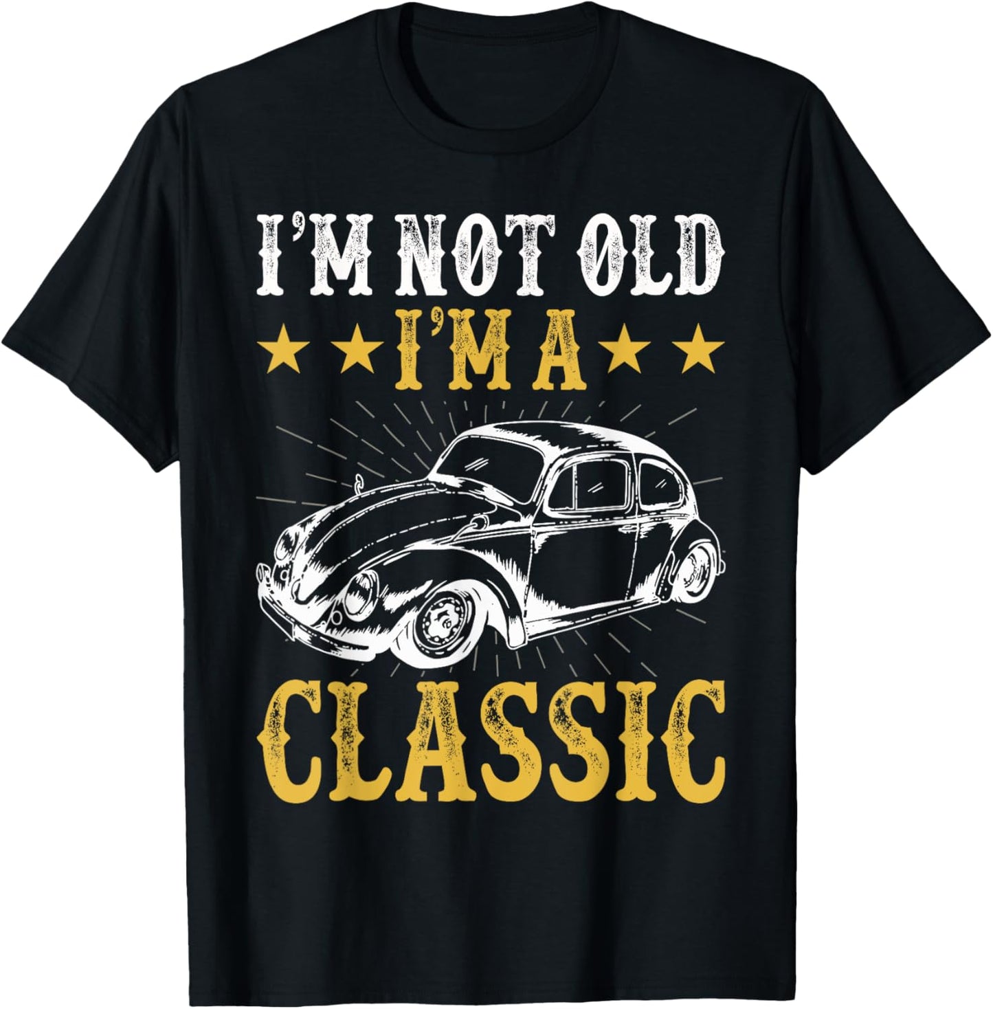 Retro Vintage Bug Classic Car Enthusiast graphics T-Shirt - T-Shirt | Black