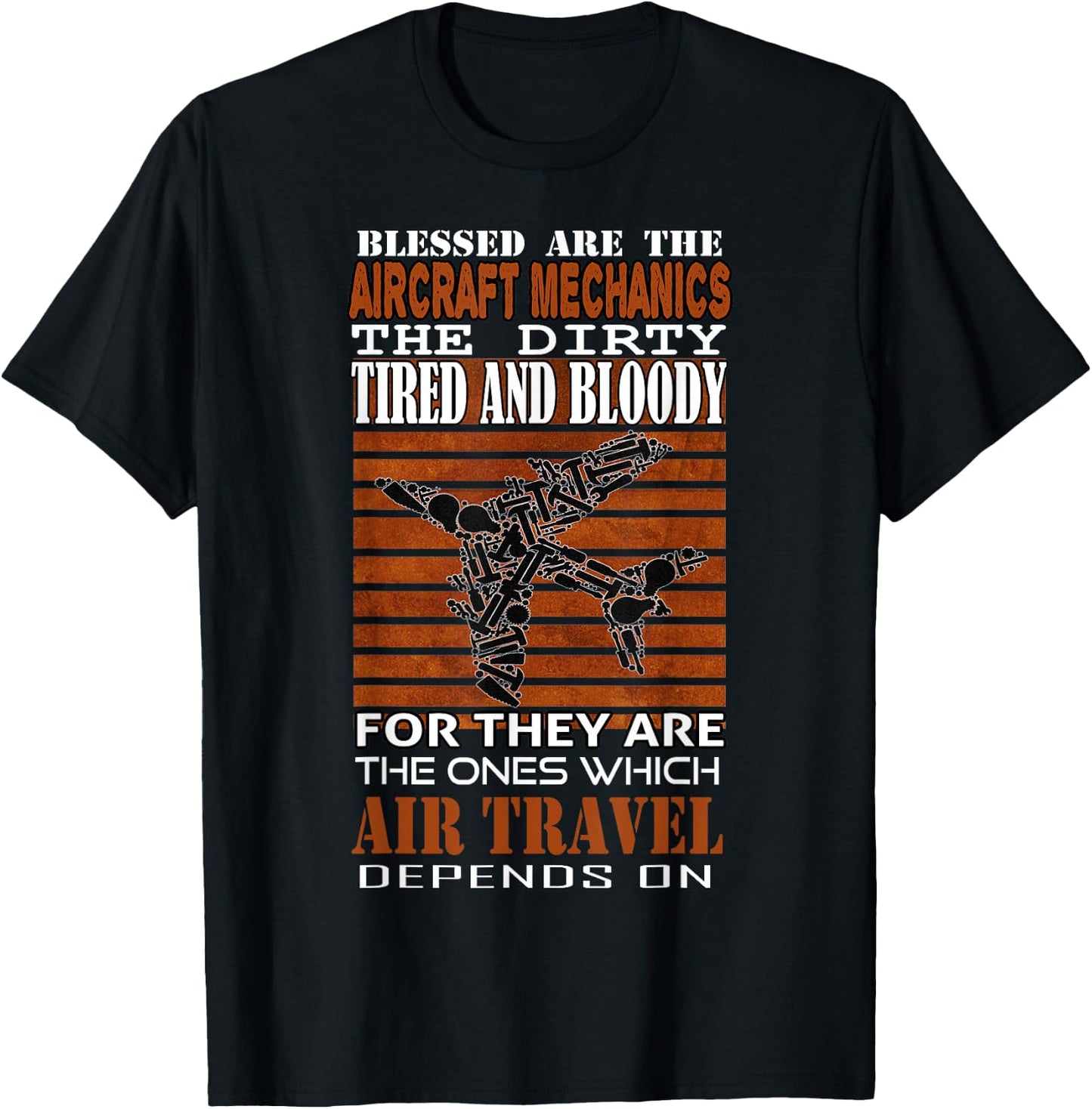 Blessed Are The Aircraft Mechanics Gifts Maintenance T-Shirt - T-Shirt | Black