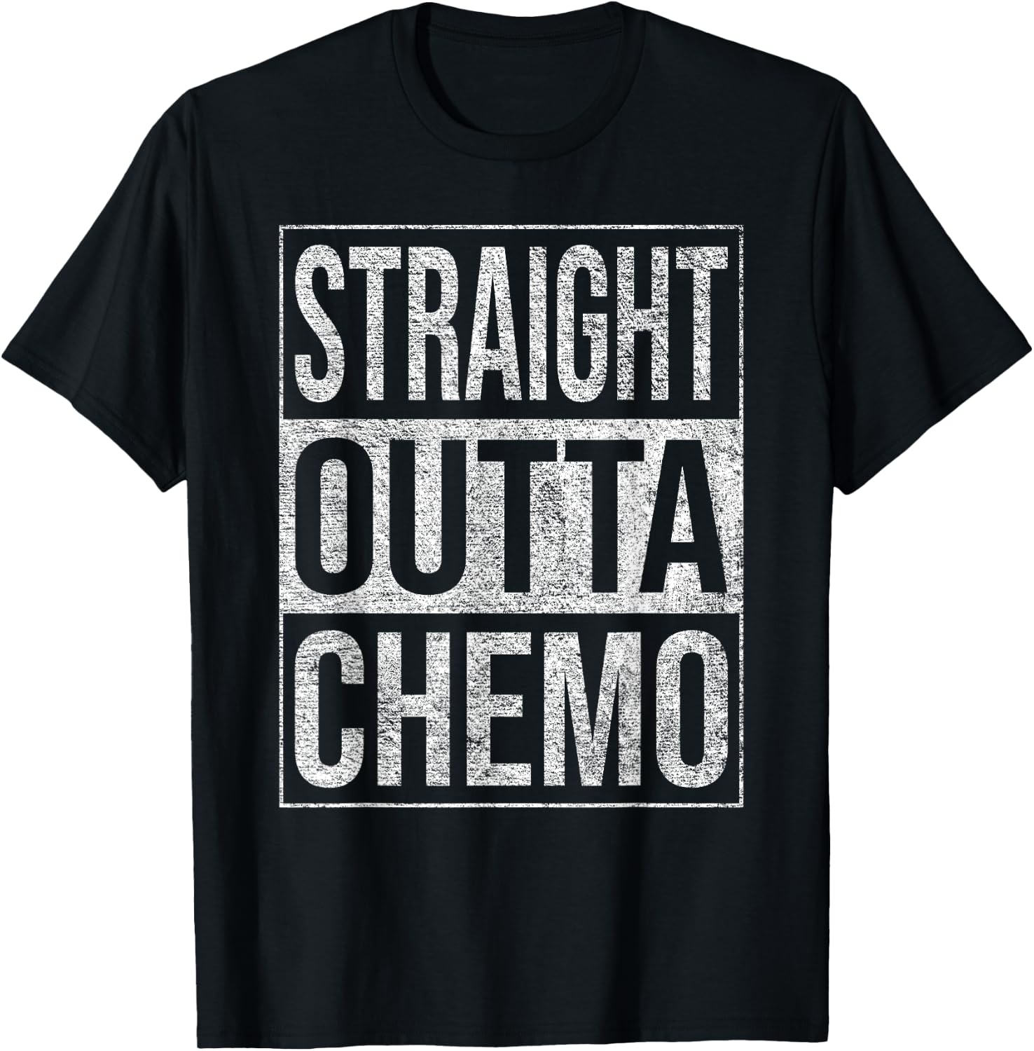 Straight Outta Chemo Therapy Cancer Treatment T-Shirt - T-Shirt | Black