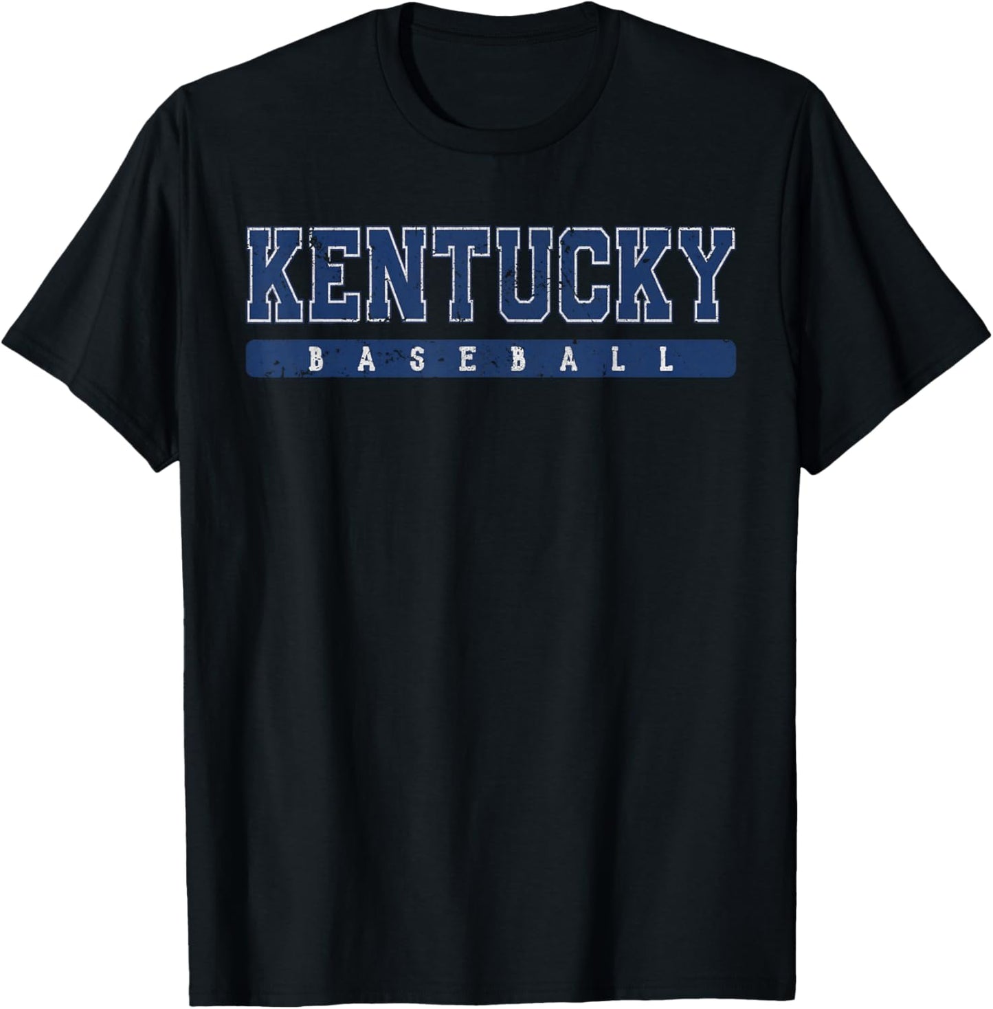 Kentucky Baseball Blue Vintage Text T-Shirt - T-Shirt | Black