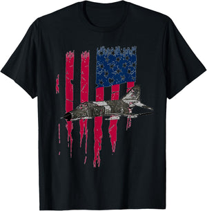 Patriotic F-4 PHANTOM The McDonnell Douglas America flag T-Shirt - T-Shirt | Black