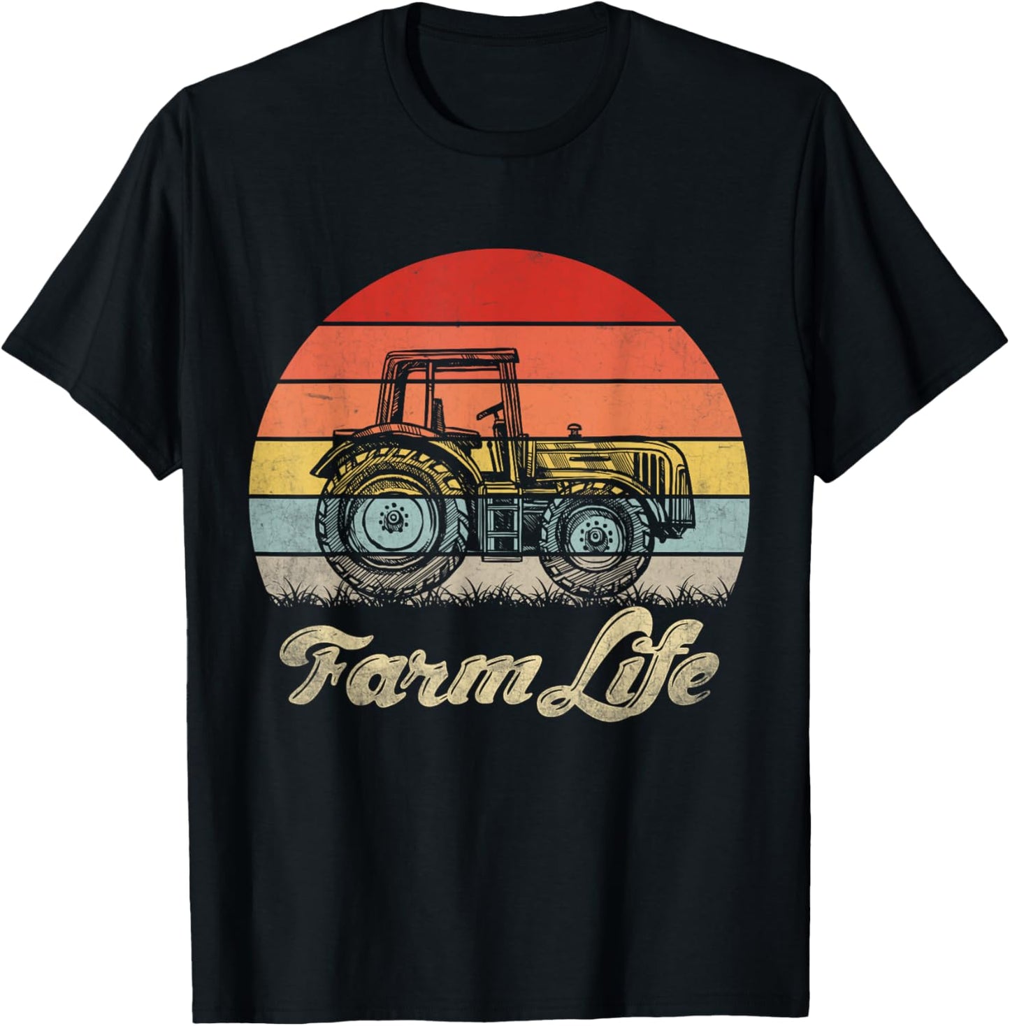 Support Local Farmers Vintage Tracteur Farm Life Hommes & Femmes T-Shirt - T-Shirt | Black