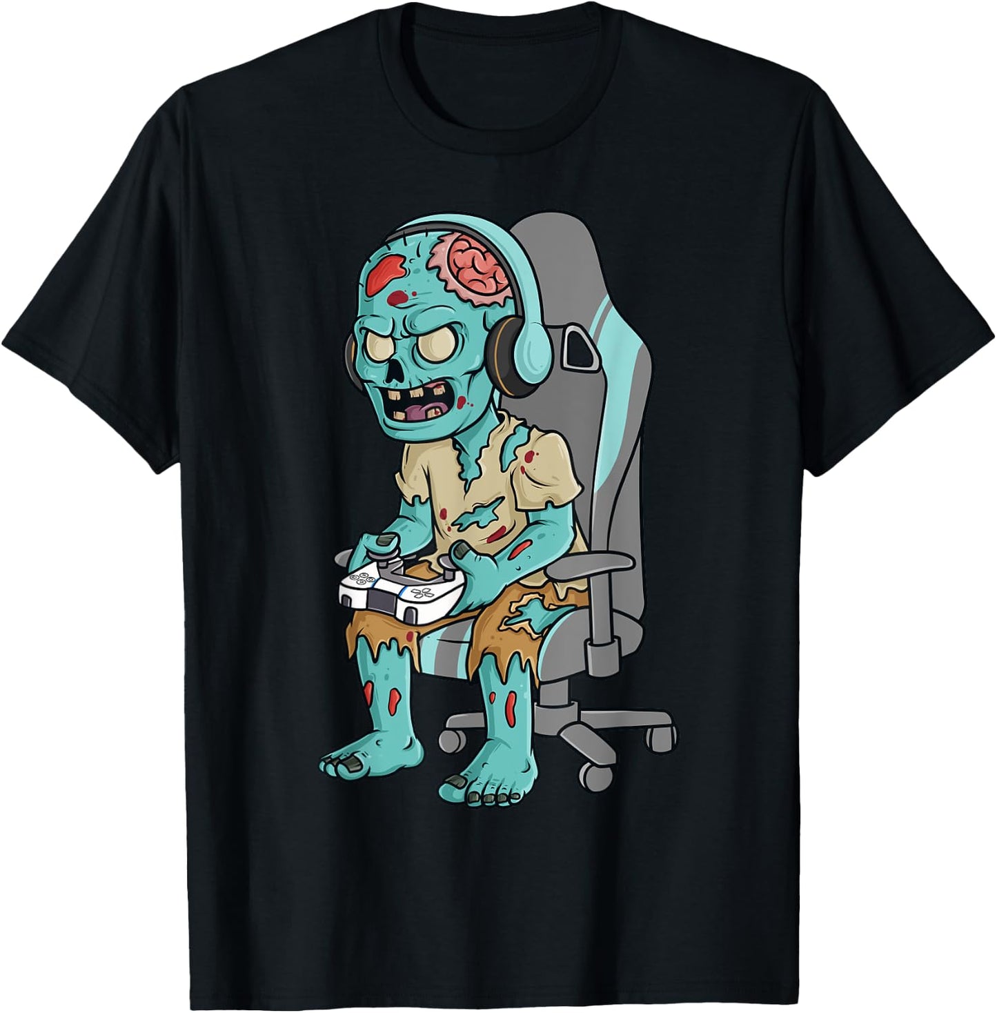 Gamer Halloween Zombie Scary Gaming Boys Kids Teen T-Shirt - T-Shirt | Black