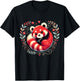Red Panda Heart Love Design T-Shirt - T-Shirt | Black