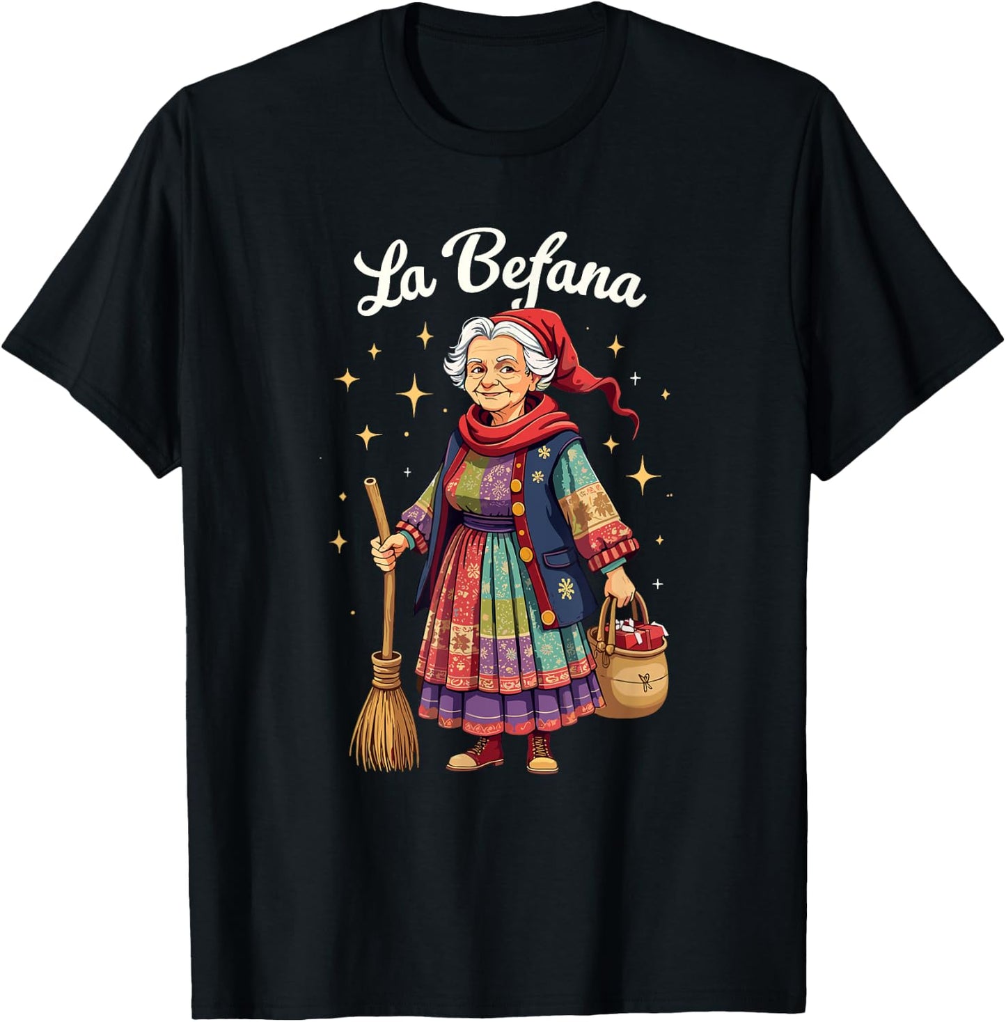 La Befana Christmas Witch Italian Xmas T-Shirt - T-Shirt | Black