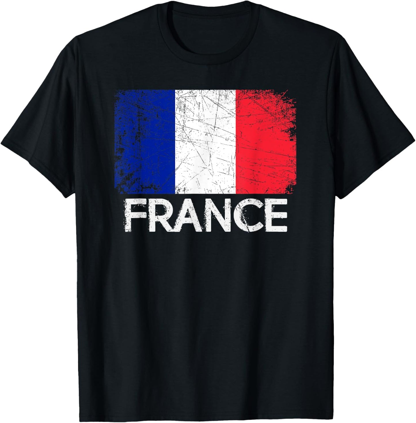 French Flag | Vintage Made In France Gift T-Shirt - T-Shirt | Black