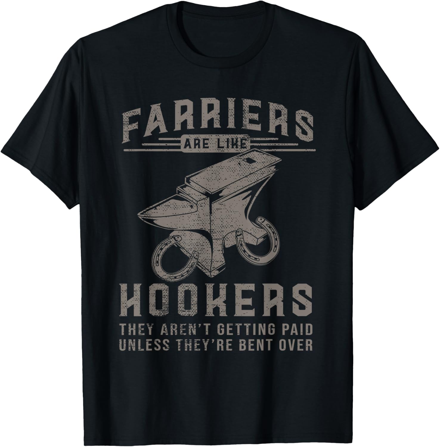 Funny Farrier Hoof Trimming Equine Horse Shoeing Hooves Gift T-Shirt - T-Shirt | Black