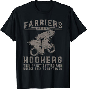 Funny Farrier Hoof Trimming Equine Horse Shoeing Hooves Gift T-Shirt - T-Shirt | Black