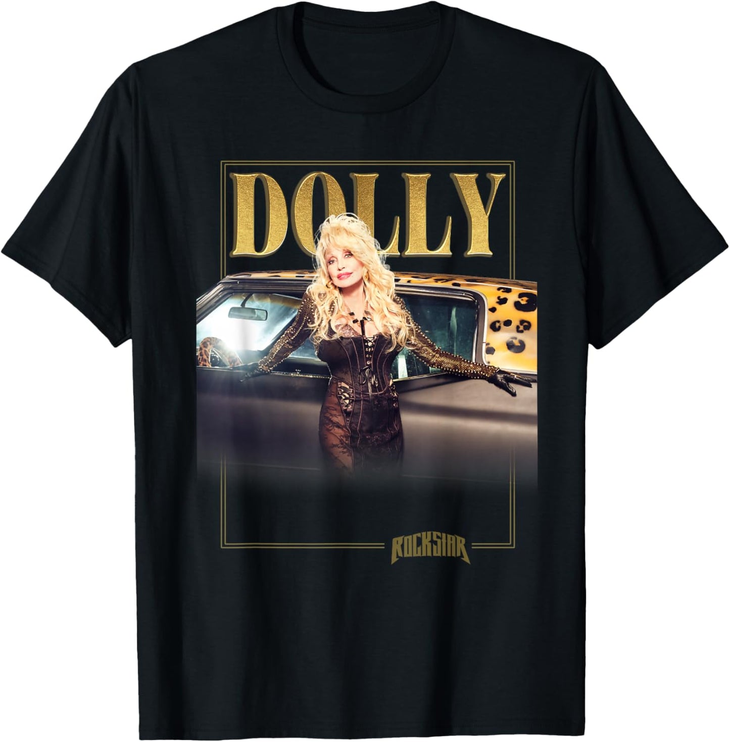 Dolly Parton Rockstar Gold T-Shirt - T-Shirt | Black