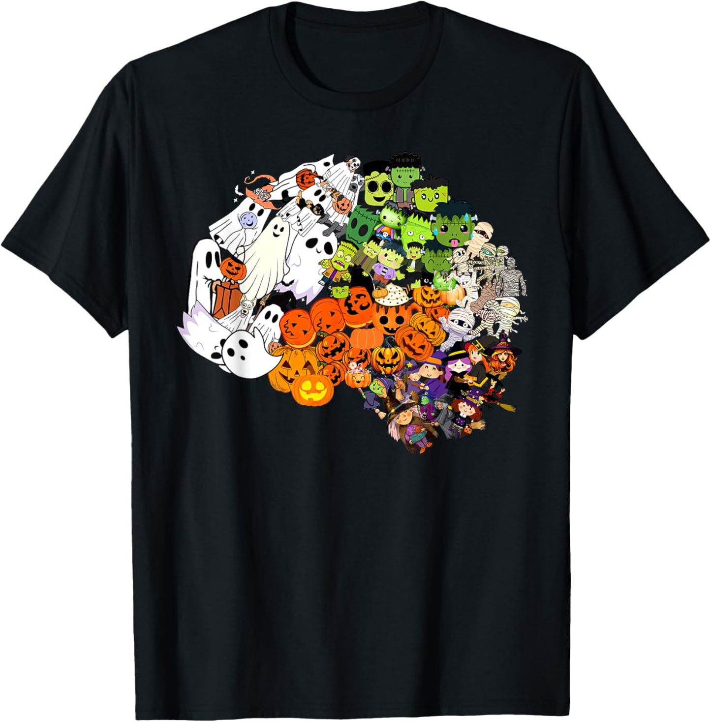 Anatomy Brain Science Neurology Halloween Neuro Nurse Ghost T-Shirt - T-Shirt | Black