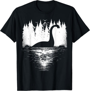 Loch Ness Monster Kids Youth Women | Scotland Cryptid Nessie T-Shirt - T-Shirt | Black